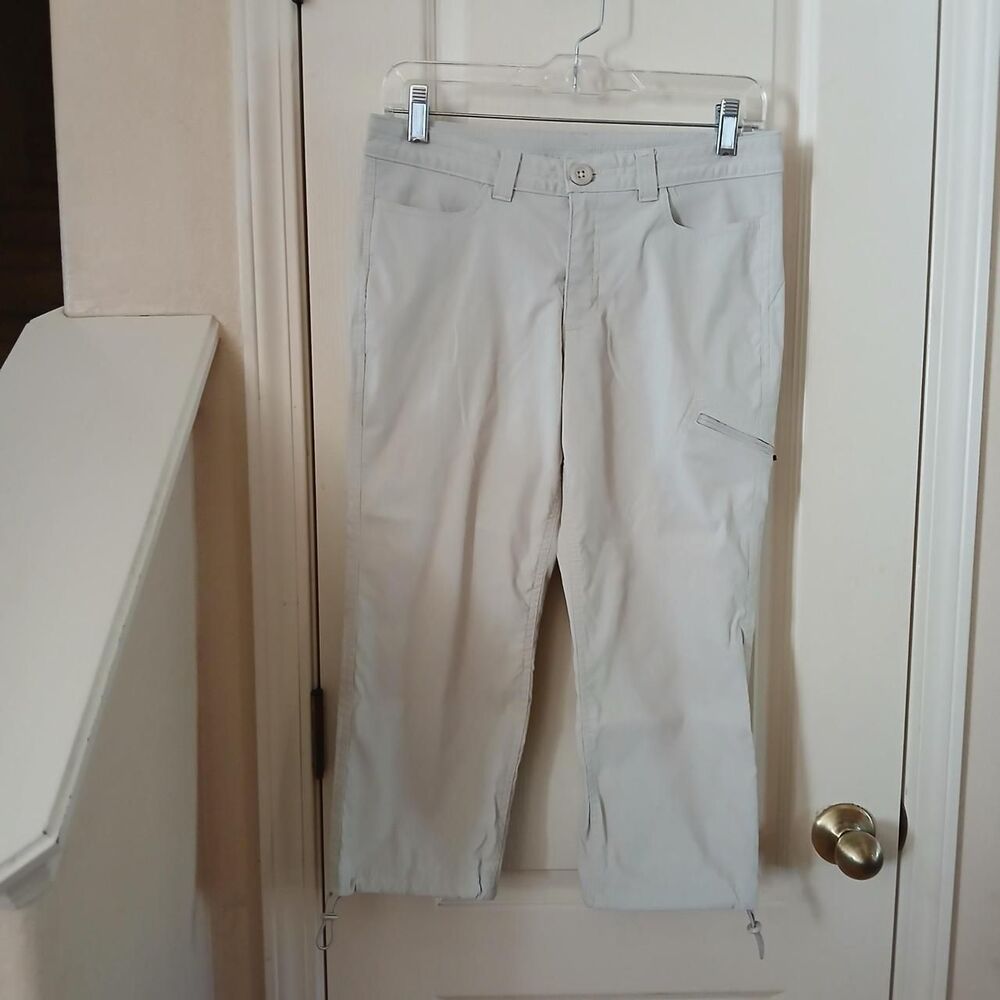 Eddie Bauer Tan Capri Hiking Cargo Pants 4 Gorpcore Utility Minimalist Outdoorsy